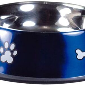 Jambo Comedouro Inox Print Grande Azul Para Cães
