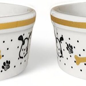 Comedouro Porcelana Cachorro 2 Unidades 600ml Dourado