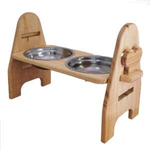 Comedouro Elevado Ajustável Para Cães Grandes Pote Duplo Inox Tamanho G