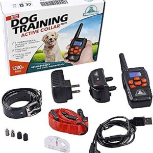 Coleira para treinamento de cães premium PT0Z1 da Pet Union para choque, totalmente à prova d 'água, alcance de 1200 pés (vermelha)