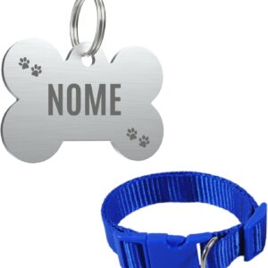Coleira Personalizada Com Nome E Telefone A Lase (M, Rosa)