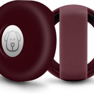 Airtag Holder for Dog Collar, CAISATEQ Silicone Apple Protective Air Tag Case Holder for 0.8-1.2inch Pet Dog Cat Collar, Dog Tracker Case Compatible with Apple AirTag