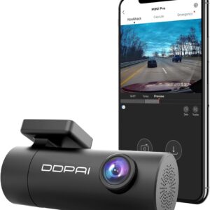 DDPAI Mini Pro Dash Cam, Câmera Veicular 1296P com Wi-Fi, Ângulo de 140° e Visão Noturna, Gravação de Emergência com Sensor G, Lente Rotativa 330°, Supercapacitor e Monitoramento 24h(Sem Cartão SD)