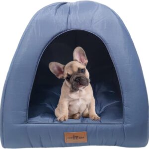 Toca 2 Em 1 Com Almofada Cachorro E Gato Pet Caminha Iglu (Azul)