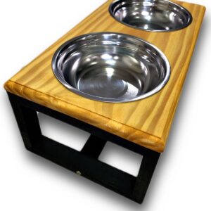 Comedouro Duplo Alto para Cães e Gatos Tamanho M