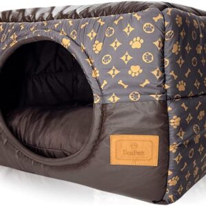 SS Pets Cama Cubo Pata Charme Marrom Tam - M