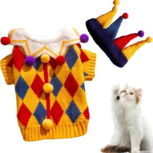 Chapéu e suéter de inverno para cachorro, Chapéu de suéter para cachorro, Roupas de férias para gatos, Casaco quente para animais de estimação, inverno quente, clima frio, outono macio, roupas para ca