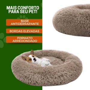 Cama Pet Nuvem Pelucia Cachorro Gato Tamanho M 60x60 Caminha Redonda Confortàvel, Antiderrapante e Ergonômica Extra Macio Ninho. (Rosa)