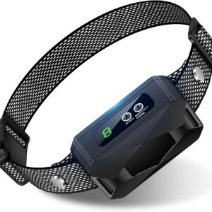 Coleira para latidos para cães - Coleira de treinamento de frenagem recarregável USB-C Pereyami com 5 níveis de sensibilidade ajustável, coleira de vibração inofensiva para cães pequenos, médios e