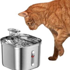 RCM Group® - Bebedouro Pet Fonte de Água de Inox - Sistema Tripla Filtração, Controle de Fluxo – Ideal para Cães Pequenos e Gatos, Fácil de Limpar, Melhora Hidratação e Bem-Estar do Pet - RCM Group®