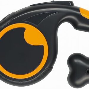 Coleira Retrátil Premium 5m para Cães com Suporte de Saquinhos Higiênicos – Passeio Sem Bagunça, Conforto e Segurança