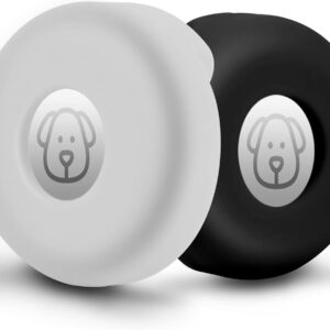 Suporte de Airtag para coleira de cachorro, capa protetora CAISATEQ de silicone para Apple AirTag para coleira de cães de estimação de 2 a 3 cm, capa rastreadora de cães compatível com Apple AirTag