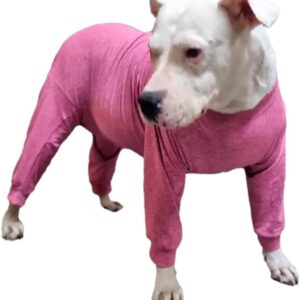 Roupa Protetora Pet para Cachorro Corpo Inteiro e Pernas - Dermatite Atópica e Alergias de Pele - Tecido Respirável com Proteção Solar UV 50+ (Rosa, 4)
