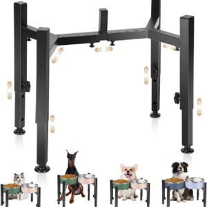 Comedouro Elevado para Cães, 21.5 a 37 cm de Altura, 18 a 28 cm de Largura, Comedouro Elevado, Comedouros, Bebedouros e Acessórios para Cães, Tigela Não Incluída