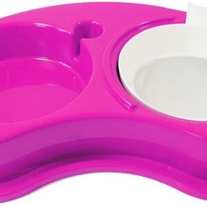 Furacão Pet Comedouro Plástica Anti-Formiga Luxo Duplo Tamanho P Rosa Para Cães