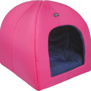 Casinha 2x1 King Grande Cabana Toca com Almofada Para Cachorro (Pink)