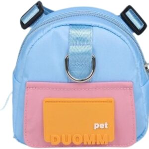 Coleira com Mochila para Cachorro ou Gato – Compacta, Leve e Estilosa | 12x12cm | Com Dispensadora de Saquinhos para Fezes | Ajustável para Pequeno e Médio Porte
