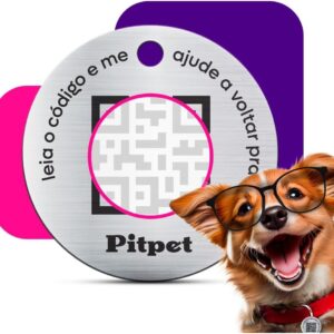 Pingente Medalha Rastreador Coleira Pet Caes E Gatos Qrcode
