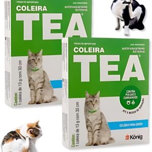 Kit 02 Coleiras Antipulga e Carrapato TEA para Gatos