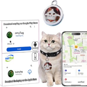 Rastreador GPS para gatos, coleira de gato, rastreador GPS para gatos, rastreador de animais de estimação, Android e iOS universal, sem taxa mensal, impermeável, funciona com qualquer coleira