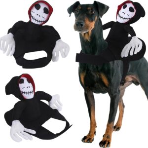 Fantasia de sela de Halloween para cães, fantasia de fantasma, transformação de animais de estimação, roupas de fantasma, cosplay, festa de Halloween, roupa de vestir para cães pequenos e médios e