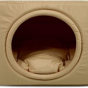 Caminha Iglu Cama Pet Impermeável 2 em 1 Caminha para Cachorro ou Gato 60x50 Fendi