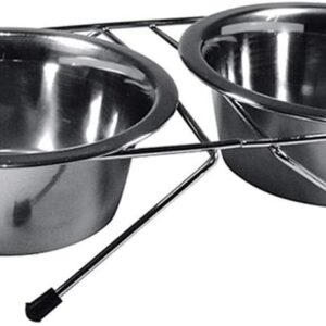 JAMBO PET Comedouro para Cachorro,Silver Premium, Aço inox, Facil de limpar, Moderno, Capacidade 1L