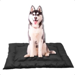 Cama Caminha Colchonete Preto Grande 90x70cm para Cachorro e Gato de Suede Lavável Almofada Pet Macia Confortável