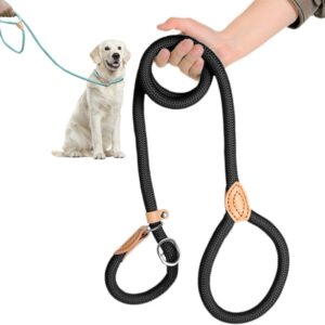 Guia Cachorros Unificada para Adestramento Passeio Pet Cães Resistente Coleira Corda 1,5/1,8 metros (Preto, 8mm*180cm)