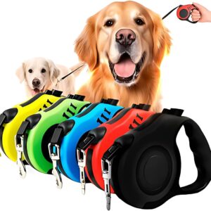 Guia Retrátil Extensível 5 Metros 15kg Premium para Cachorros Botão de Trava Alça Ergonômica Resistente Ideal para Cães Pets