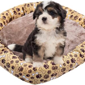 Caminha Pet P - Cama pet PEQUENA - FUNDO IMPERMEAVEL E COM ZIPER (BEGE, P - 45x45cm)