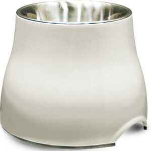 Dogit Tigela elevada para cães de aço inoxidável, tigela de comida e água para cães grandes, branca, 73753