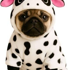 Roupa de Vaca Fantasia para Cachorro Raças Pequenas (M)