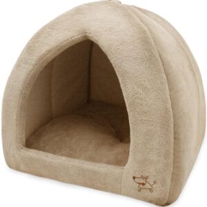 Cama macia para cães e gatos da Best Pet Supplies – Bronzeado, 45,72 cm x 45,72 cm x A: 40,64 cm