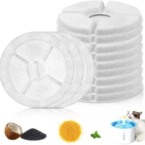 Filtro de 12 Água para Animais, Pet Bebedouro Purificação Núcleo, Conjunto 12 Filtros Refil Fonte Bebedouro Gatos Cães Pet, Filtro para Bebedouro de Gato para Animais