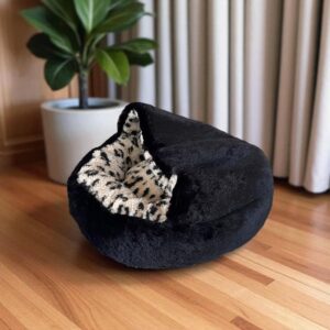 CAMINHA PET NUVEM COBERTA FECHADA PELUCIADA CAMA CASINHA TOCA DONUT FUNDO ANTIDERRAPANTE COM COBERTURA QUENTINHA CACHORROS E GATOS 50CM TAM M (ONÇA)