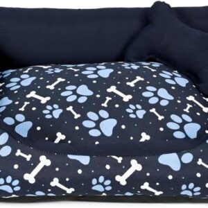 Cama para Cachorro ou Gato Tamanho Médio 60x55cm + Ossinho Marinho
