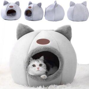 Caminha Cama Casa Tenda Luxo Toca Ninho Cabana Iglu Pelúcia Cinza para Pet Gatos Cães Barraca Para animais de estimação