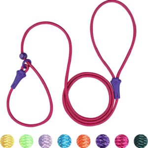 Coleira para cães sem puxão, guia deslizante de 15 m, leve para treinamento de cachorros, coleira para cães pequenos e médios, corda clássica de 8 cores