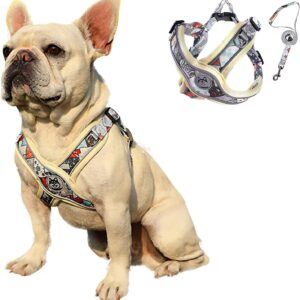 Coleira Peitoral Ajustável para Cachorros com Guia de Passeio e Bordas Reflexivas (Amarelo, P)