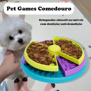 Tigela Para Alimentação Lenta Para Cães，Comedouro Lento Labirinto 3 Níveis Alimentação Controlada para Pets,Brinquedo Comedouro Interativo Pets Dispensador De Ração Pet