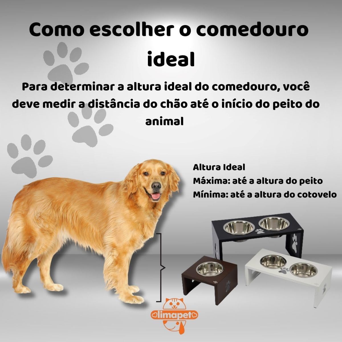 Comedouro Elevado Duplo para Cães, Tigelas em Aço Inox Removíveis, Base de aluminio com Desenho de Pata (preto) - Imagem 6