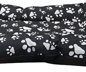 Colchonete Pet Macio Para Cachorro P-XG Caminha Cama Alta Durabilidade Lavável com Zíper Confortável (Preto, P - 52x42 cm)