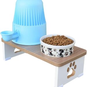 Base Dupla Comedouro Cachorro em MDF | Suporte Elevado para Tigela e Bebedouro | Ideal para Postura Pet