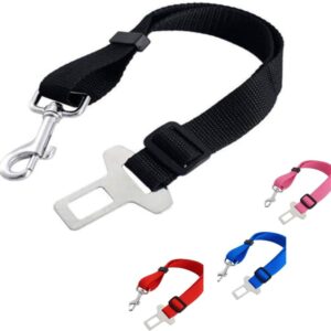 Cinto de Segurança para Animais de Estimação, Coleira e Colete com Fivela Ajustável, Resistente para Cachorros (Rosa)