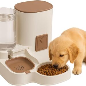 Comedouro e Bebedouro Automático para Cães e Gatos - Tigela Dupla 2.3L Ração + 1.3L Água - Ecológico, Prático e Seguro