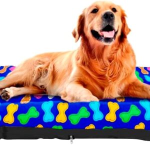 Colchonete para Cachorro Grande, 80x60 cm com Estampa, Azul, Lavável