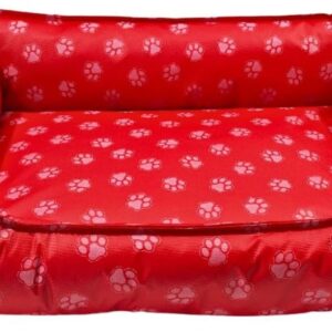Cama Pet Luxo 50 X 40cm Cachorro Impermeável Estampada Anti Alérgica M (Vermelho)