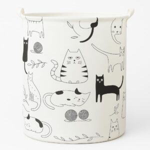 Cesto Para Roupa Suja Organizador Dobrável Multiuso Decorativo Estampa de Gatos 20L