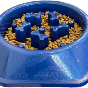 Comedouro para Cães Lento, Comedouro Educativo para Gatos, Comedouro para Cachorros, Alimentação Lenta, Prático e Resistente,Azul